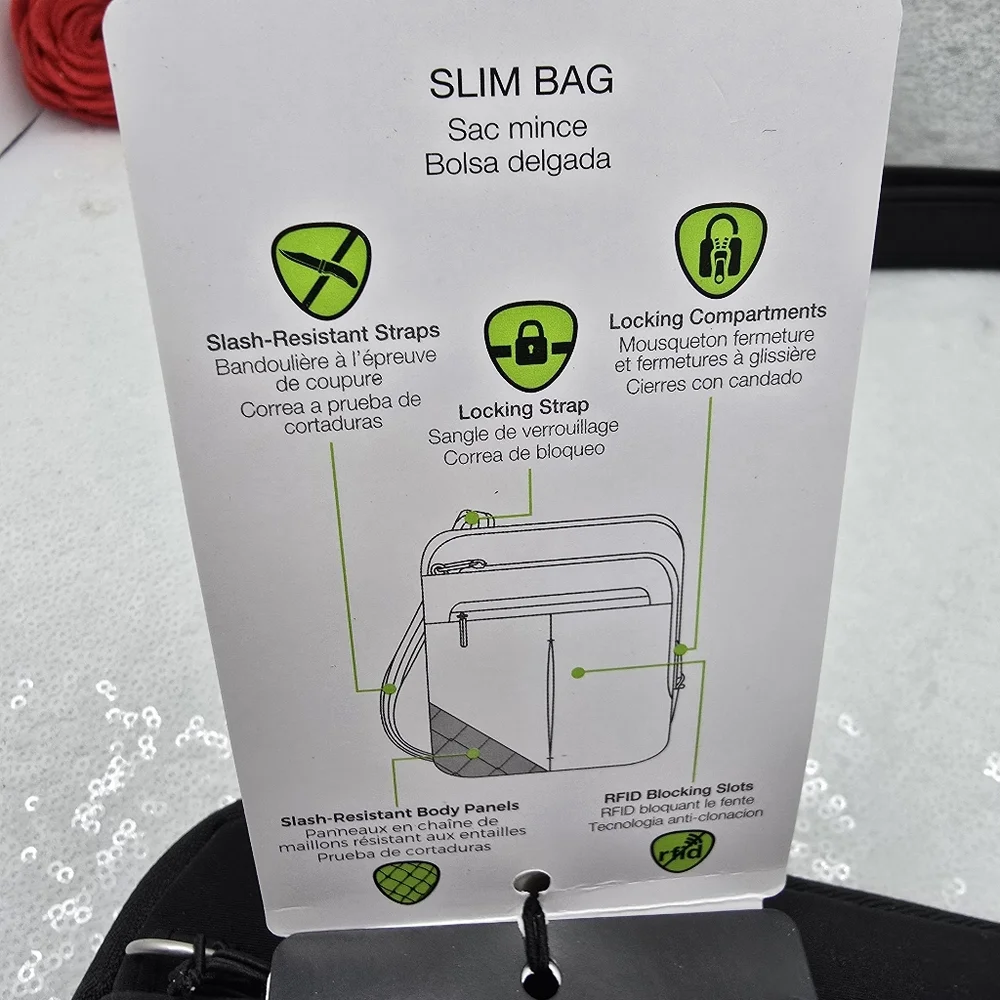 Travelon Anti-Theft Security Shoulder Crossbody Bag Slim Classic Black Travel - Picture 11 of 13